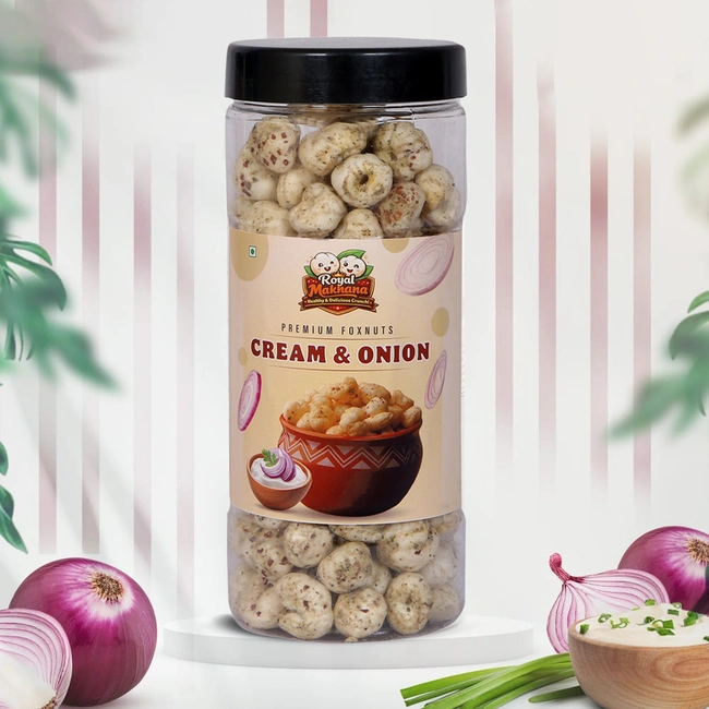 Classic Creamy & Onion Roasted Makhana - Royal Makhana